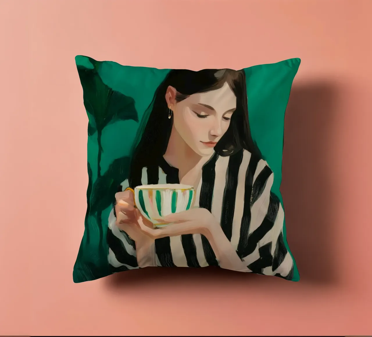 Tea, Leaf & Line cuscino da Clara August