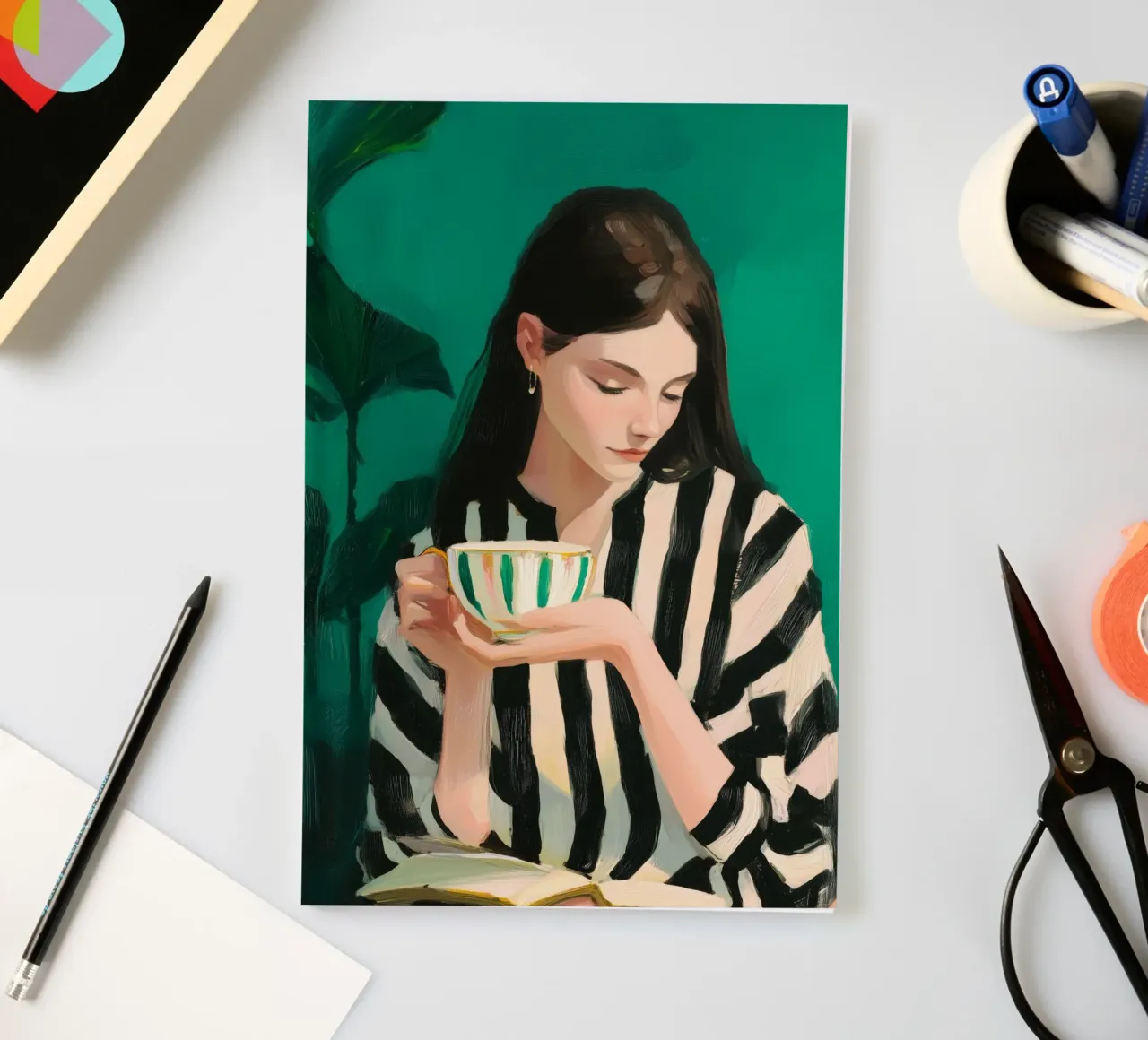 Tea, Leaf & Line notebook by Clara August