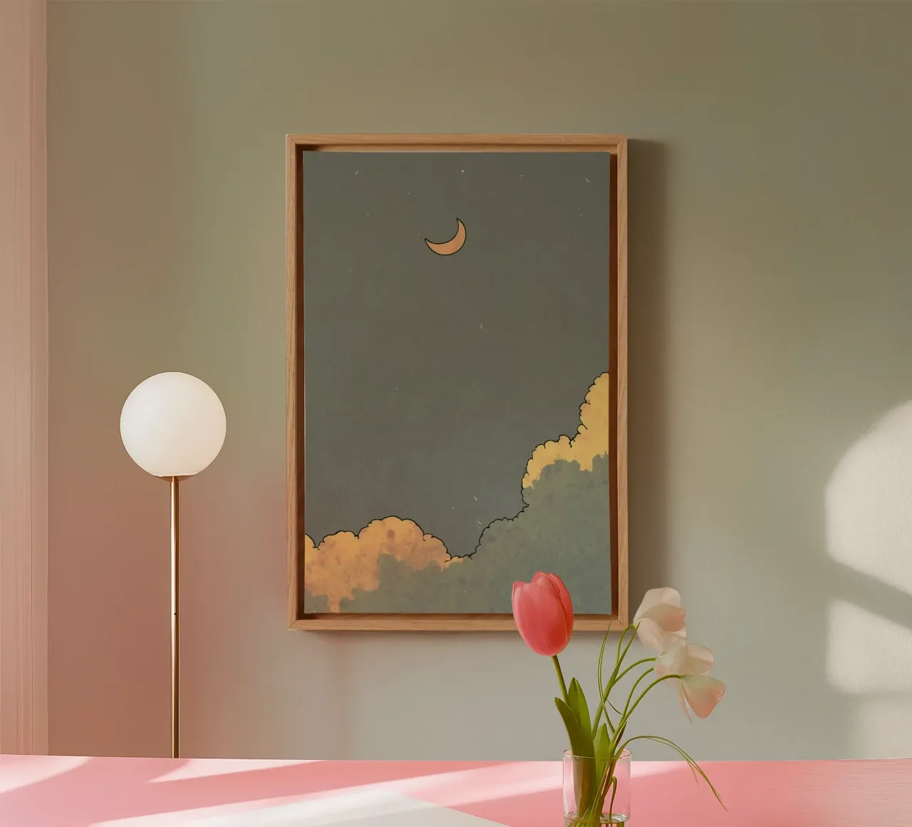 dusky sky serene tela con Cornice a cassetta da twillight