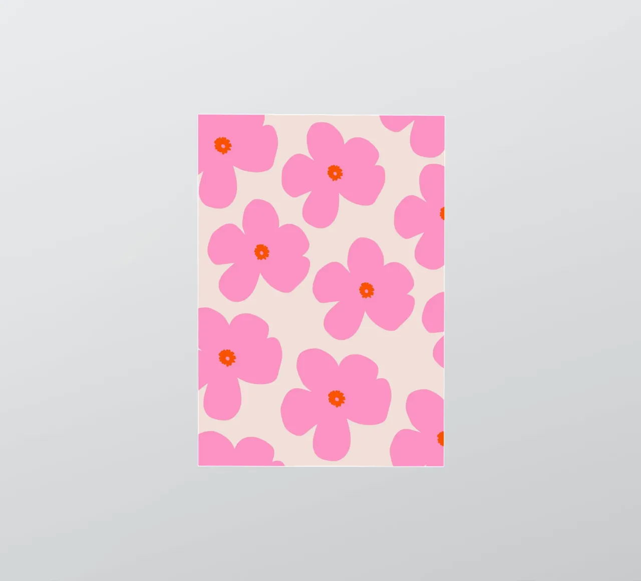 Pink Retro Flower Pattern Print sticker by The Art Club