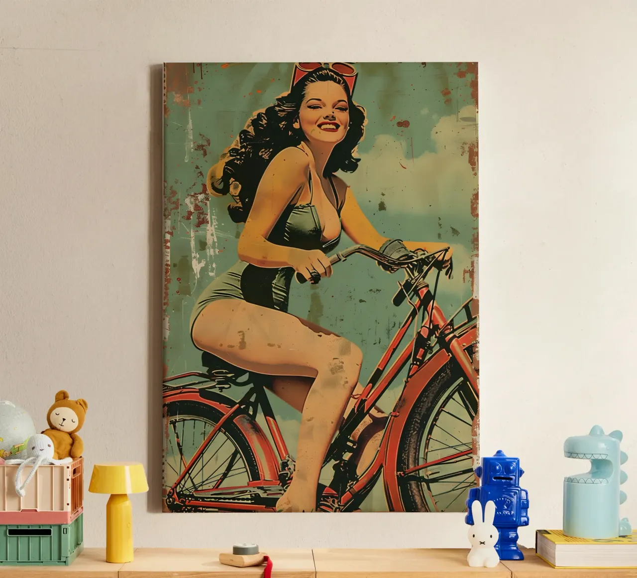 Pin-Up Heropleving canvas met Baklijst van Artful Muse
