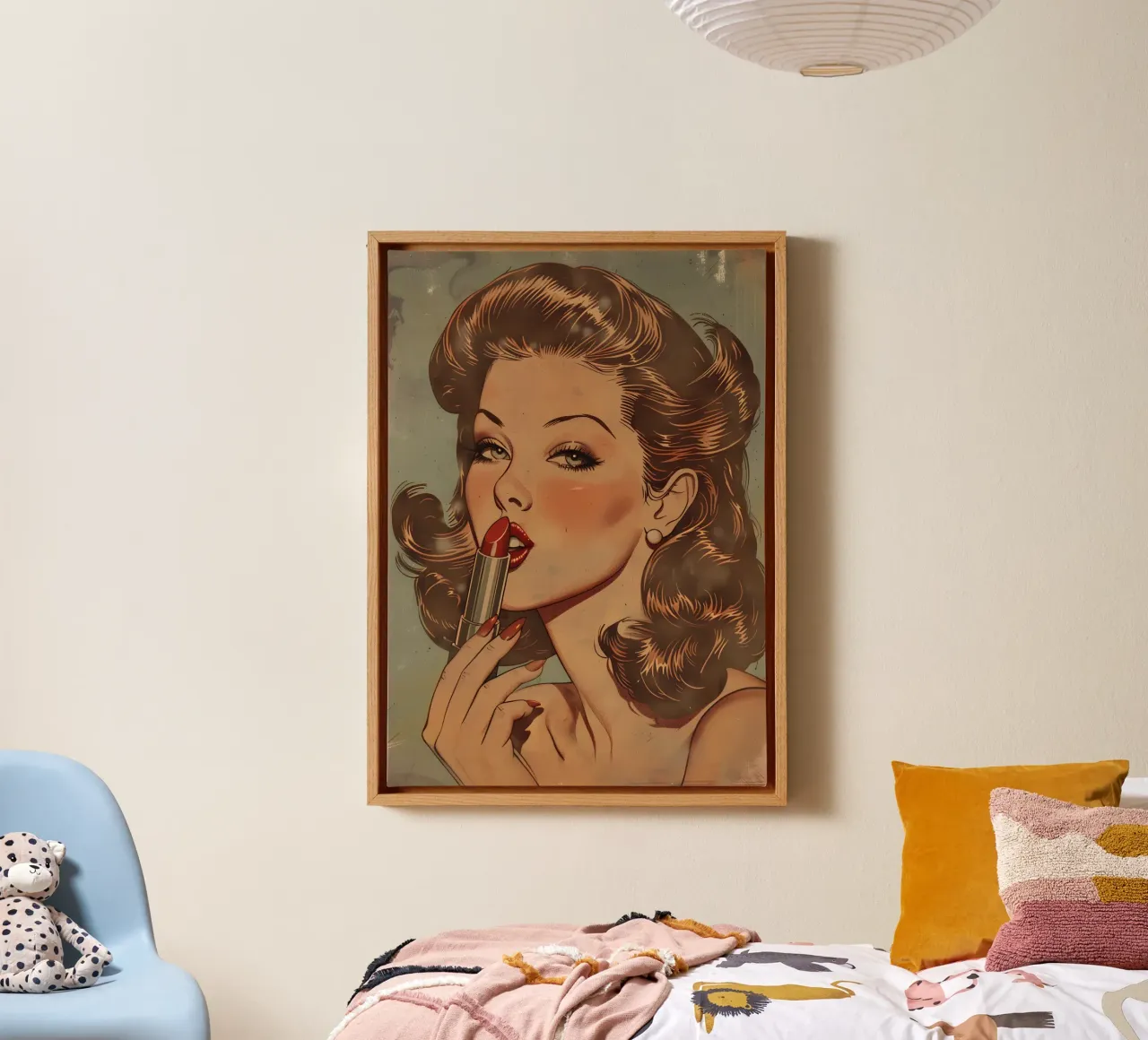 Pin-Up Heropleving canvas met Baklijst van Artful Muse