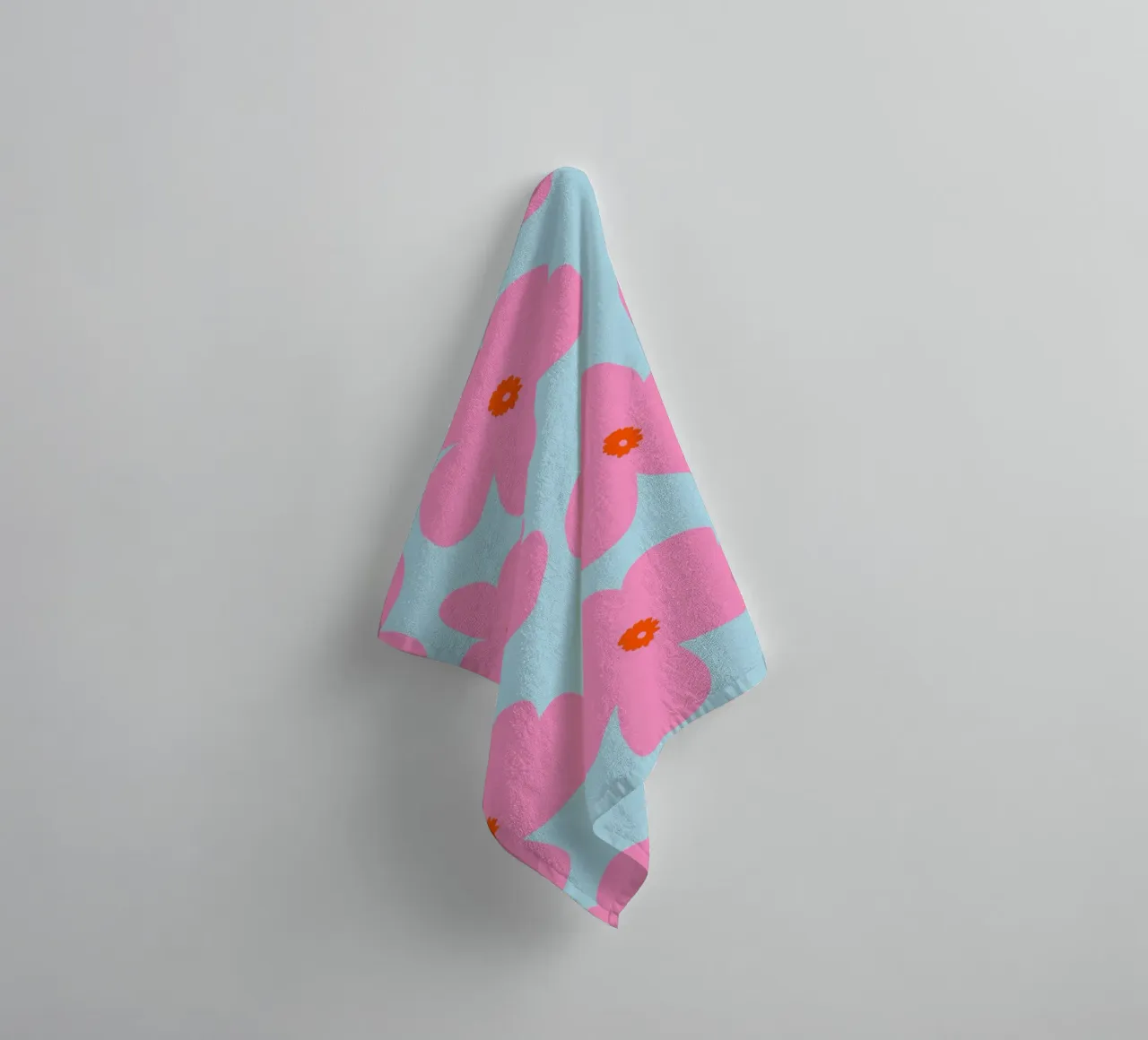 Bold Floral Art with Red Centers towel by The Art Club