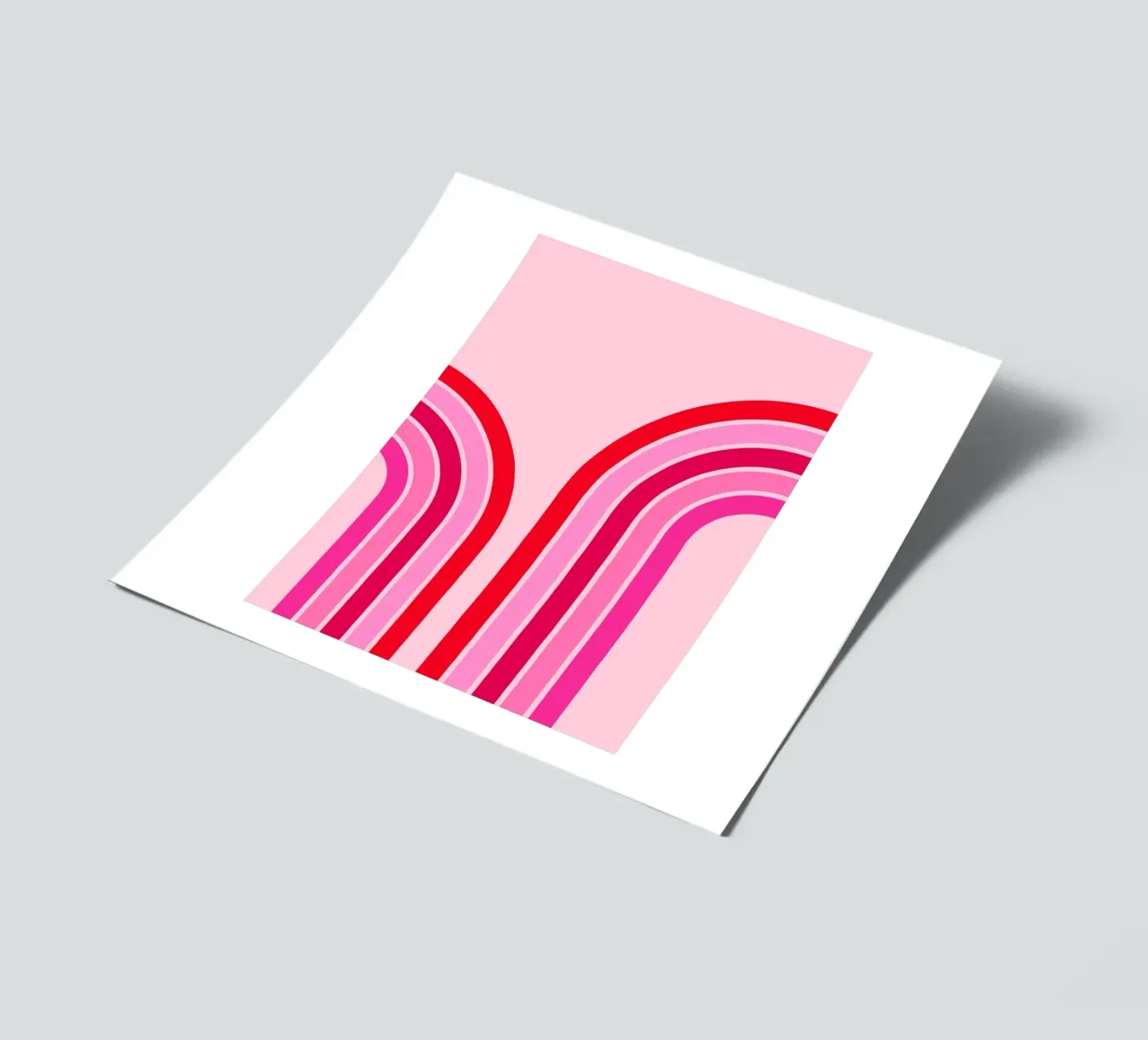 Retro Rainbow Curve Abstract in Pink and Red Tones sticker sheet by The Art Club