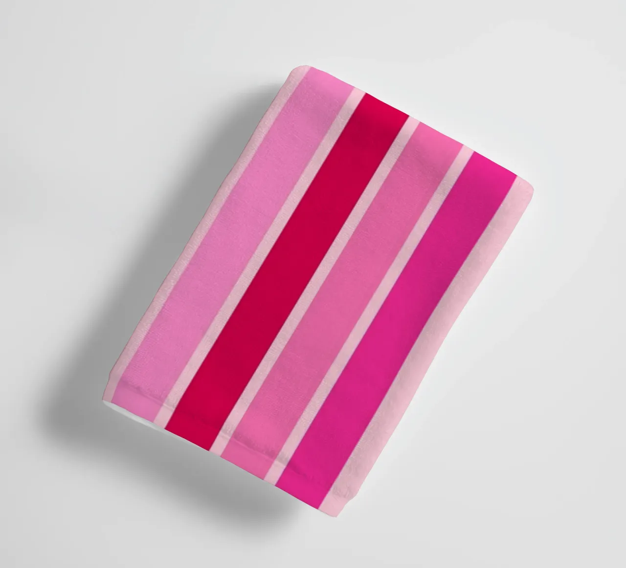 Retro Rainbow Curve Abstract in Pink and Red Tones towel by The Art Club