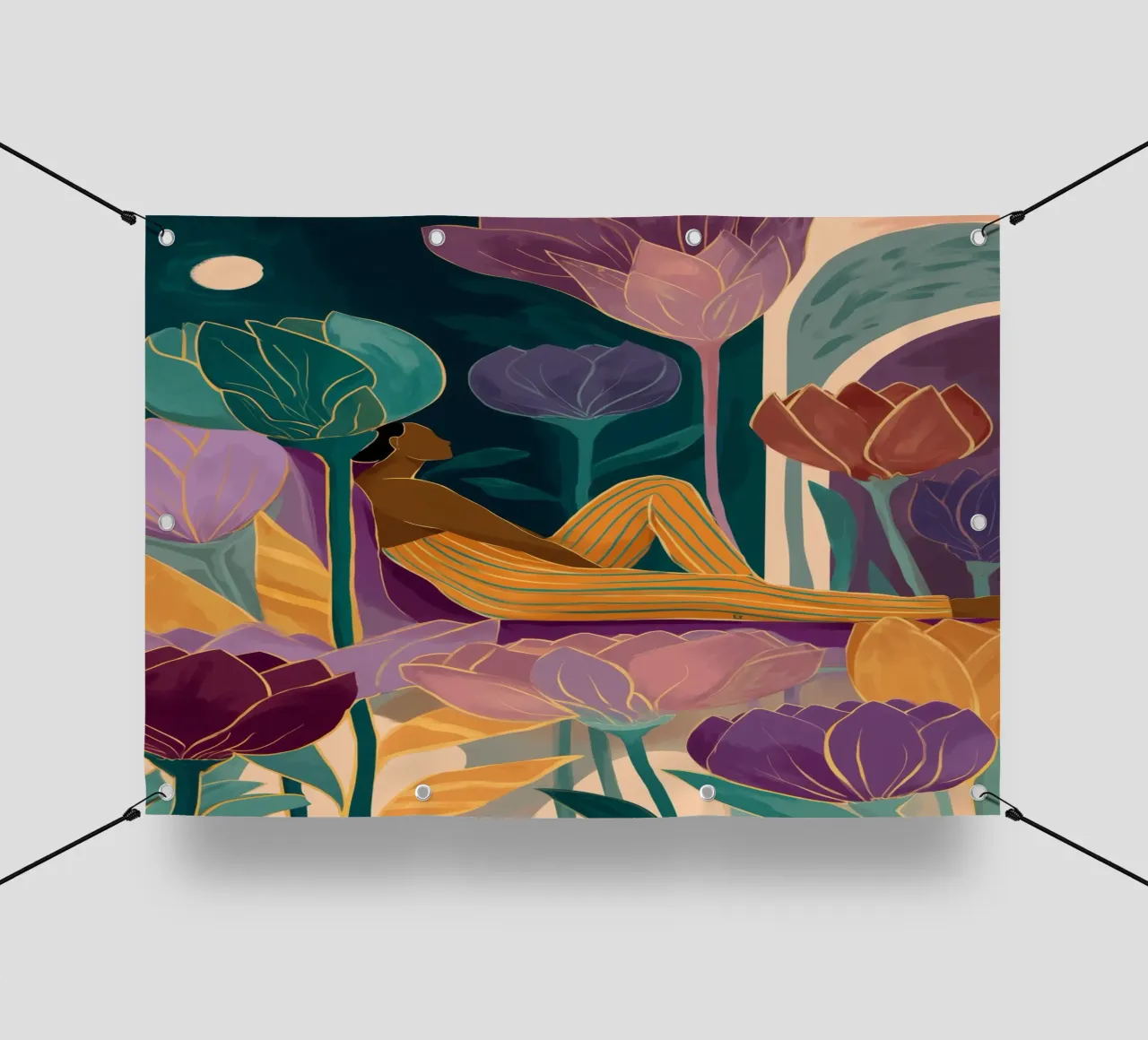 Garden of the Moon telo in pvc da Clara August