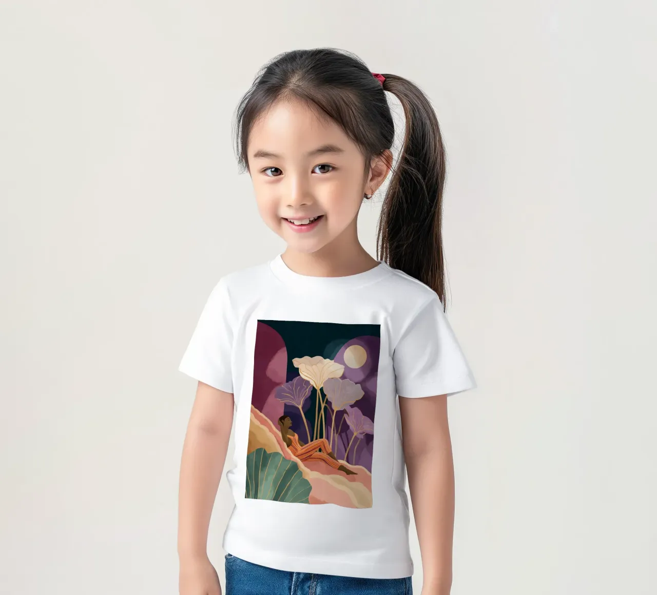 Lunar Garden kids t-shirt by Clara August