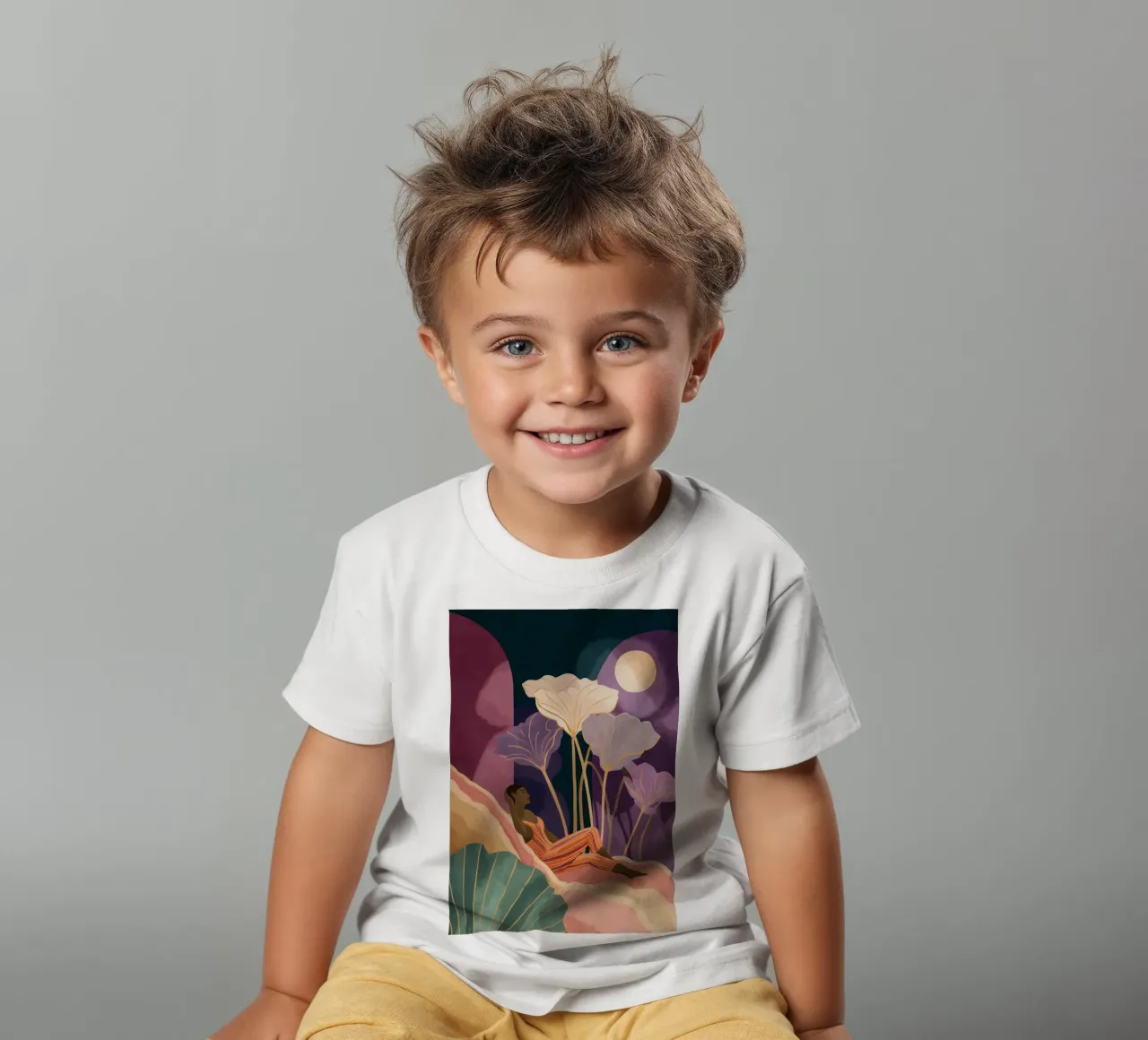 Lunar Garden kids t-shirt by Clara August