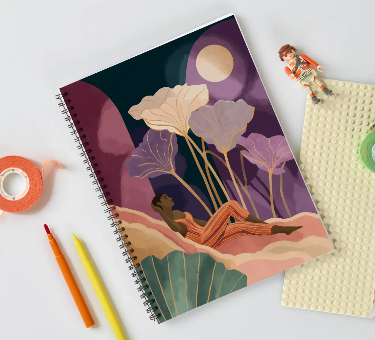 Lunar Garden spiral notebook by Clara August