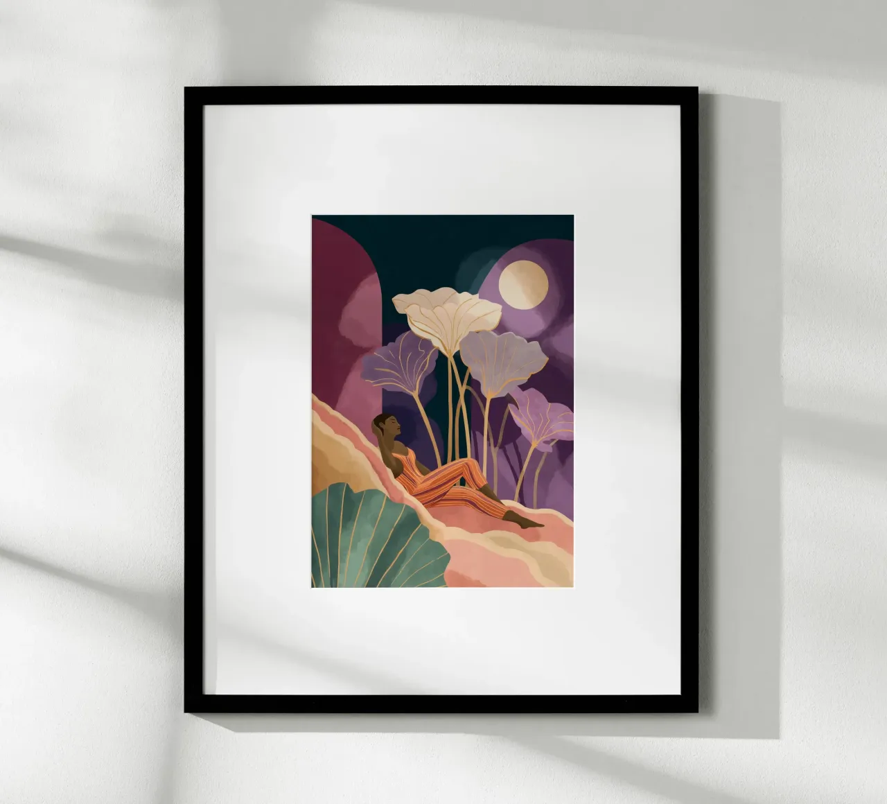 Lunar Garden poster con telaio in alluminio da Clara August