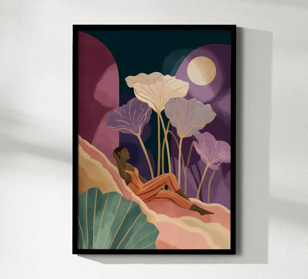 Lunar Garden poster con telaio in alluminio da Clara August