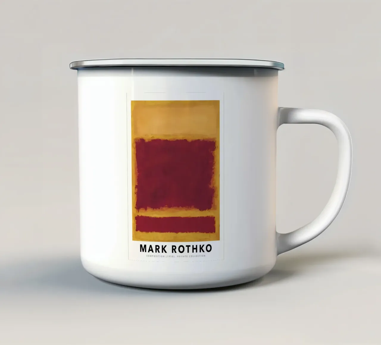 Mark Rothko Compositie 1958 Rood Geel Goud emaille mok van Lile Shop