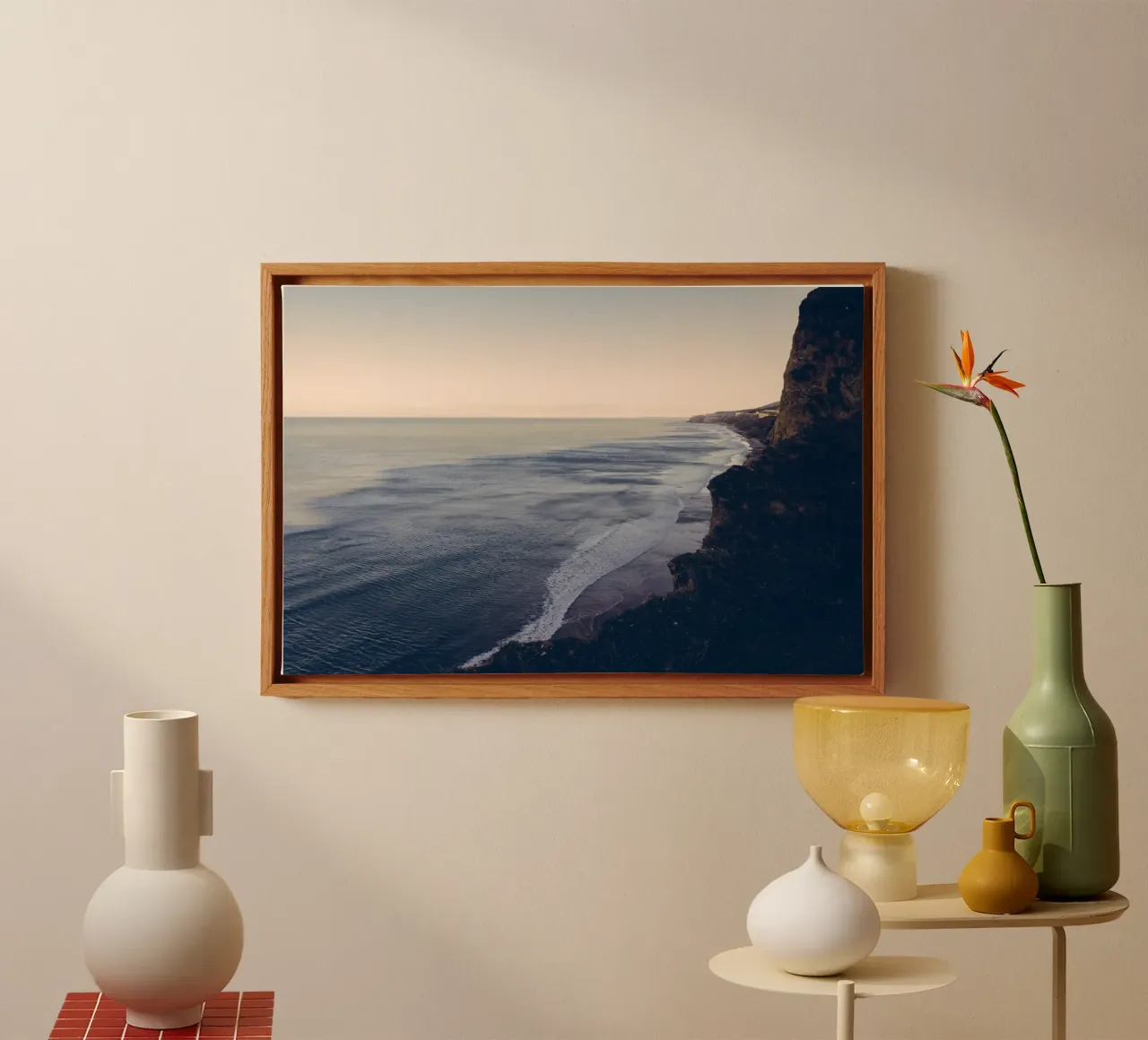 Le maree del tempo tela con Cornice a cassetta da StillVibe Home