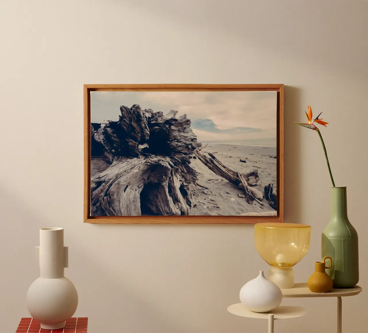 Le maree del tempo tela con Cornice a cassetta da StillVibe Home