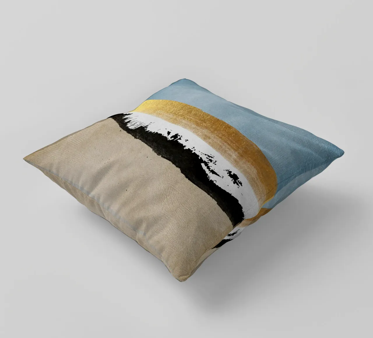 abstract waves with black brushstroke cuscino da vintageshop