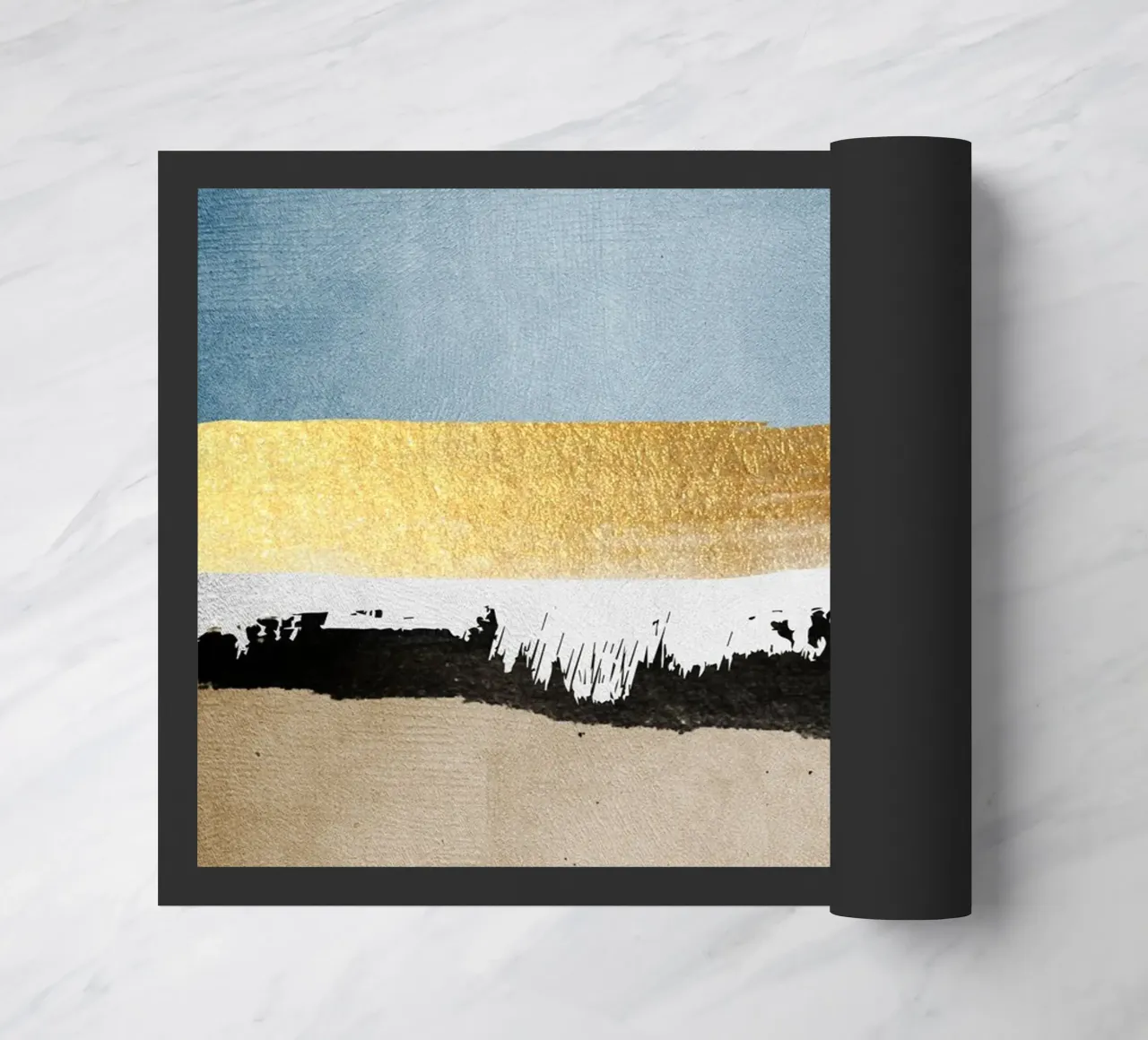 abstract waves with black brushstroke zerbino da vintageshop