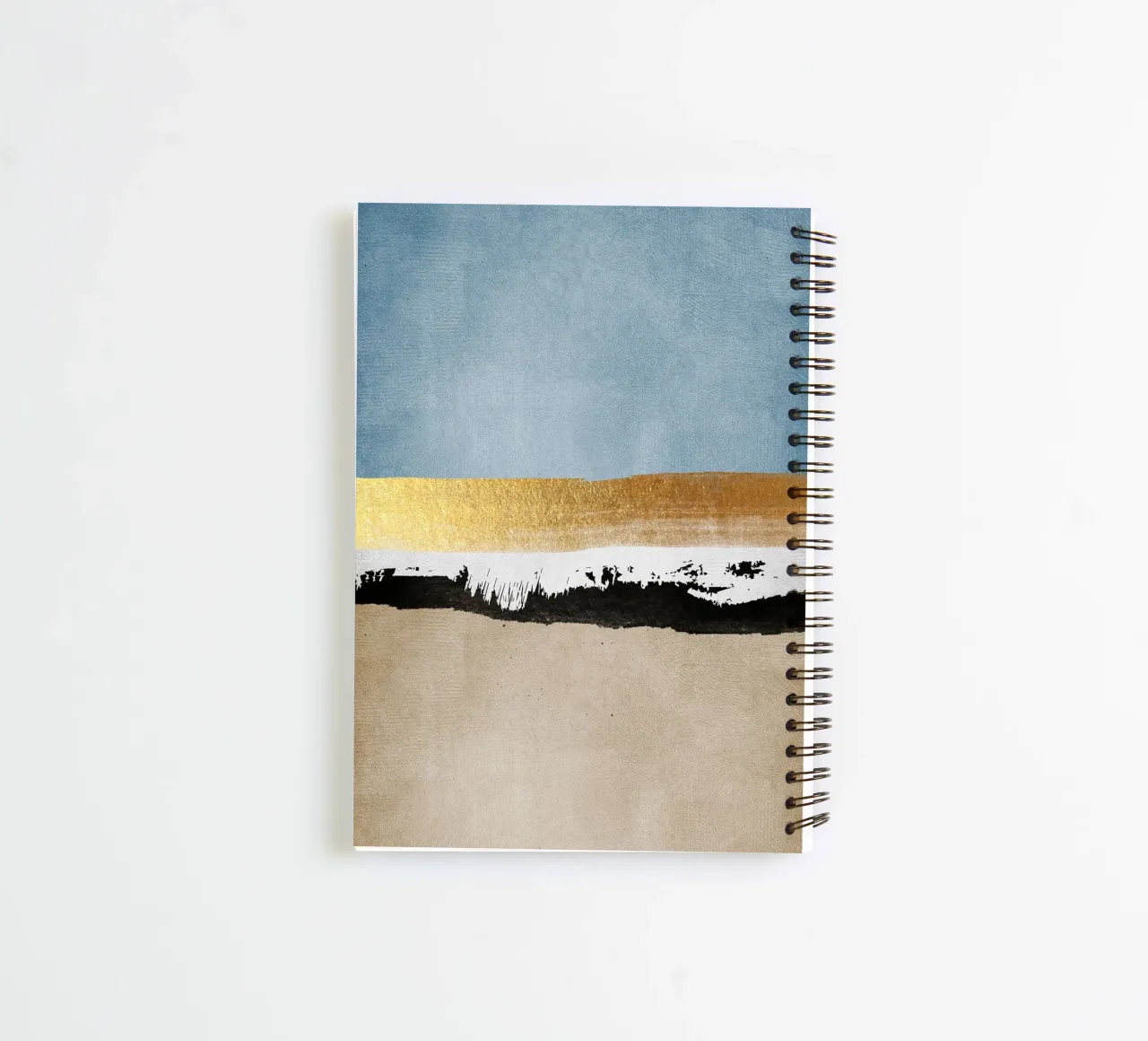 abstract waves with black brushstroke spiral notebook by vintageshop