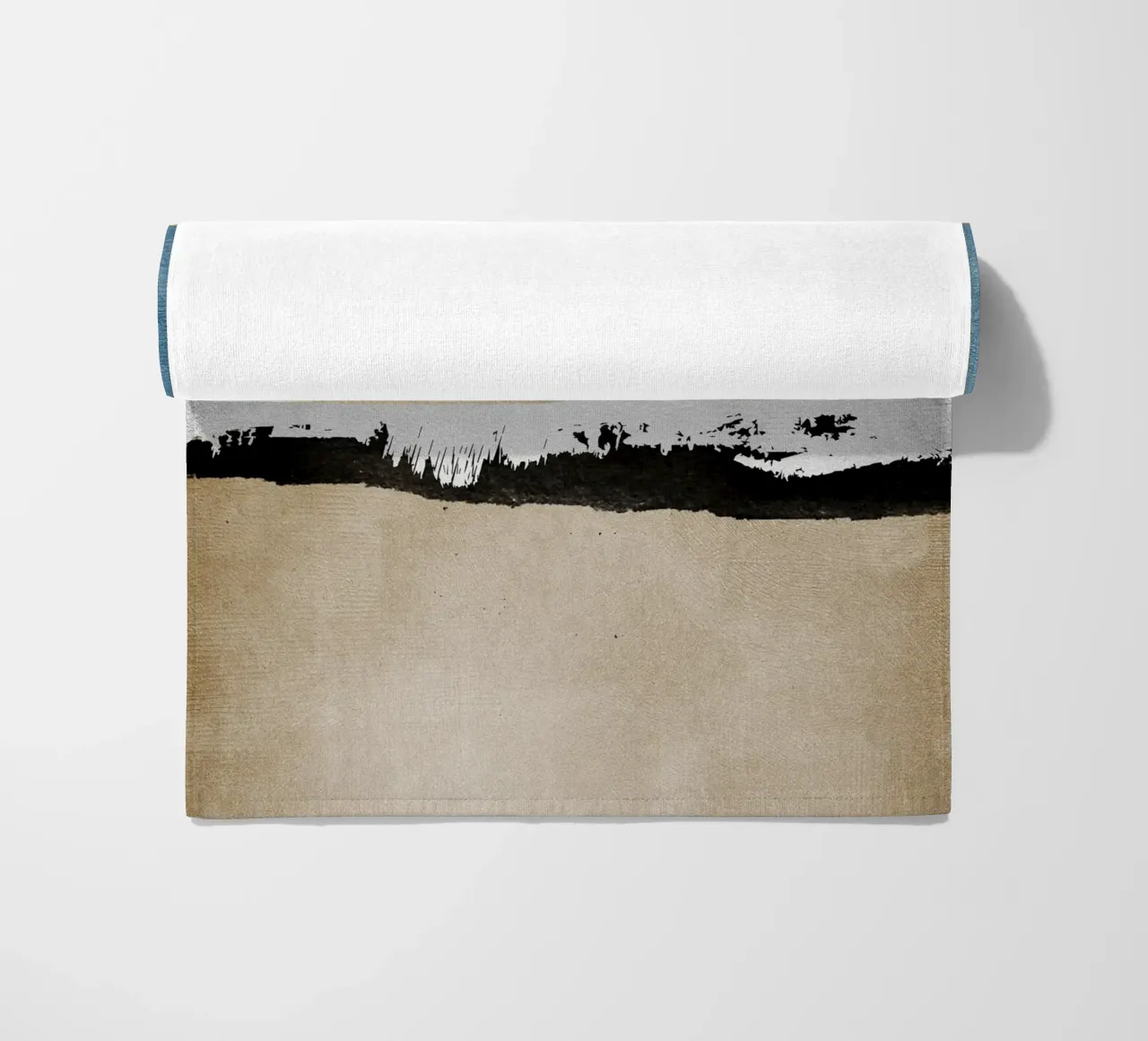 abstract waves with black brushstroke telo mare da vintageshop