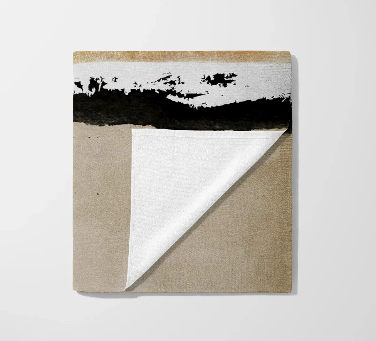 abstract waves with black brushstroke telo mare da vintageshop
