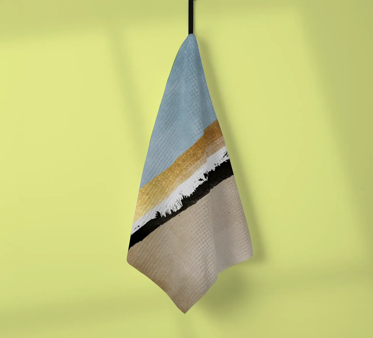 abstract waves with black brushstroke canovaccio da cucina da vintageshop
