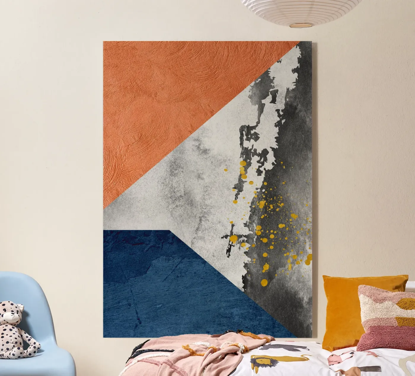 abstract geometric blue plexiglass da vintageshop