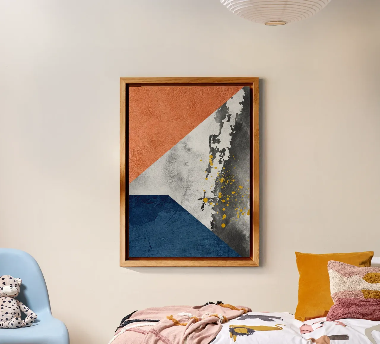 abstract geometric blue alluminio dibond da vintageshop