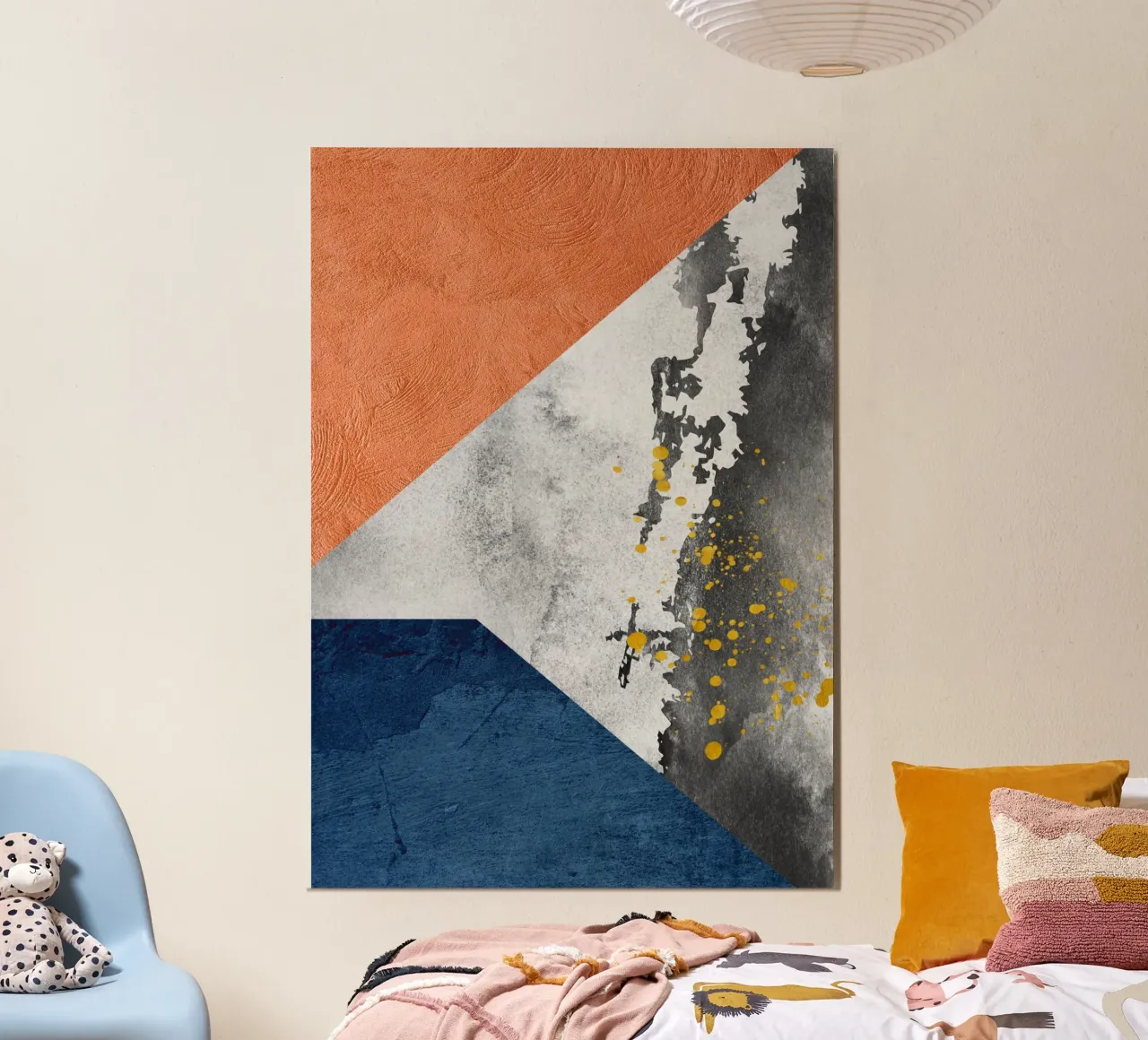 abstract geometric blue alluminio dibond da vintageshop
