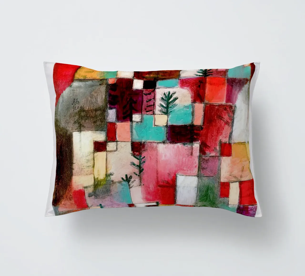 Paul Klee Rythmes rouge-vert-violet-jaune 1920 coussin de Lile Shop