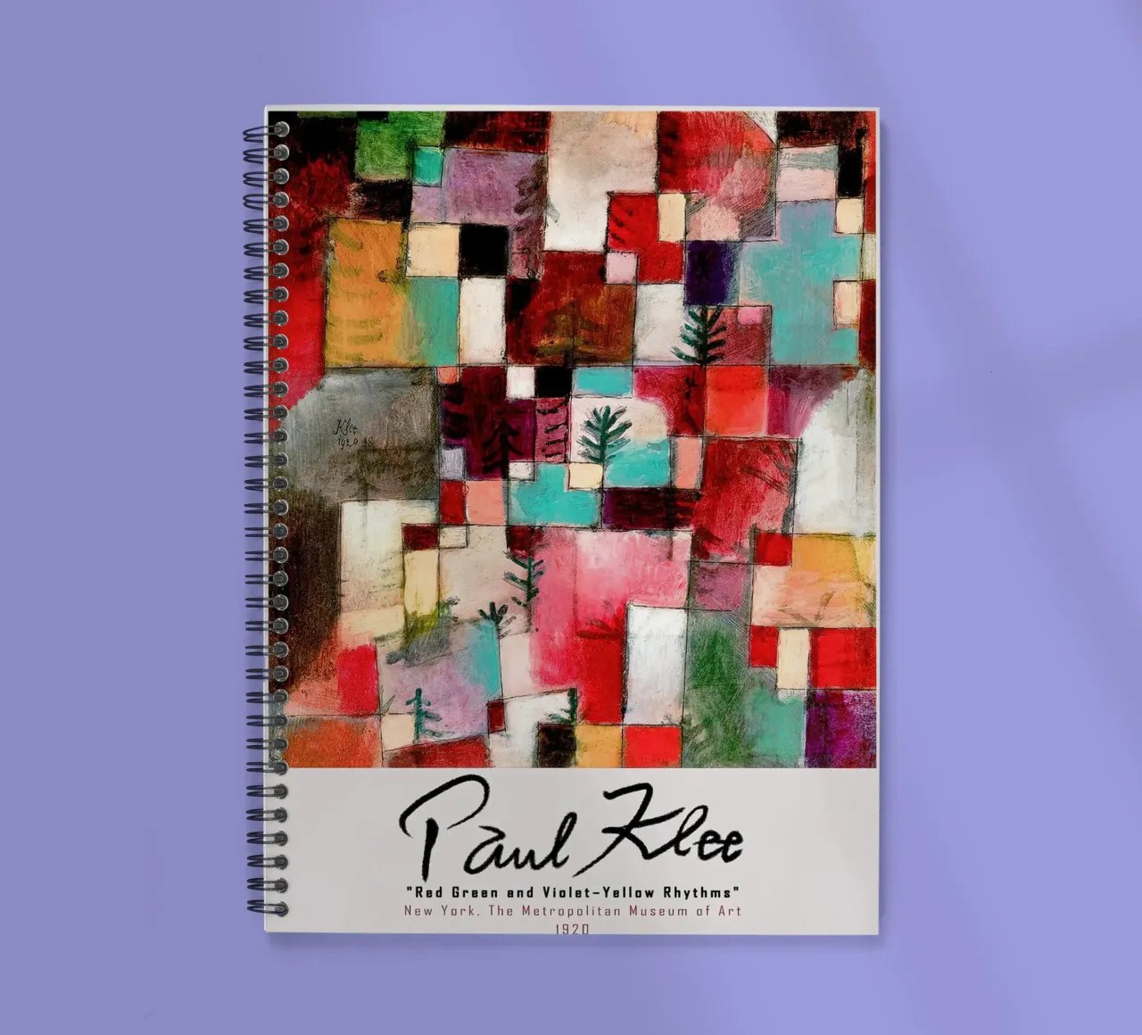 Paul Klee Rythmes rouge-vert-violet-jaune 1920 carnet à spirale de Lile Shop