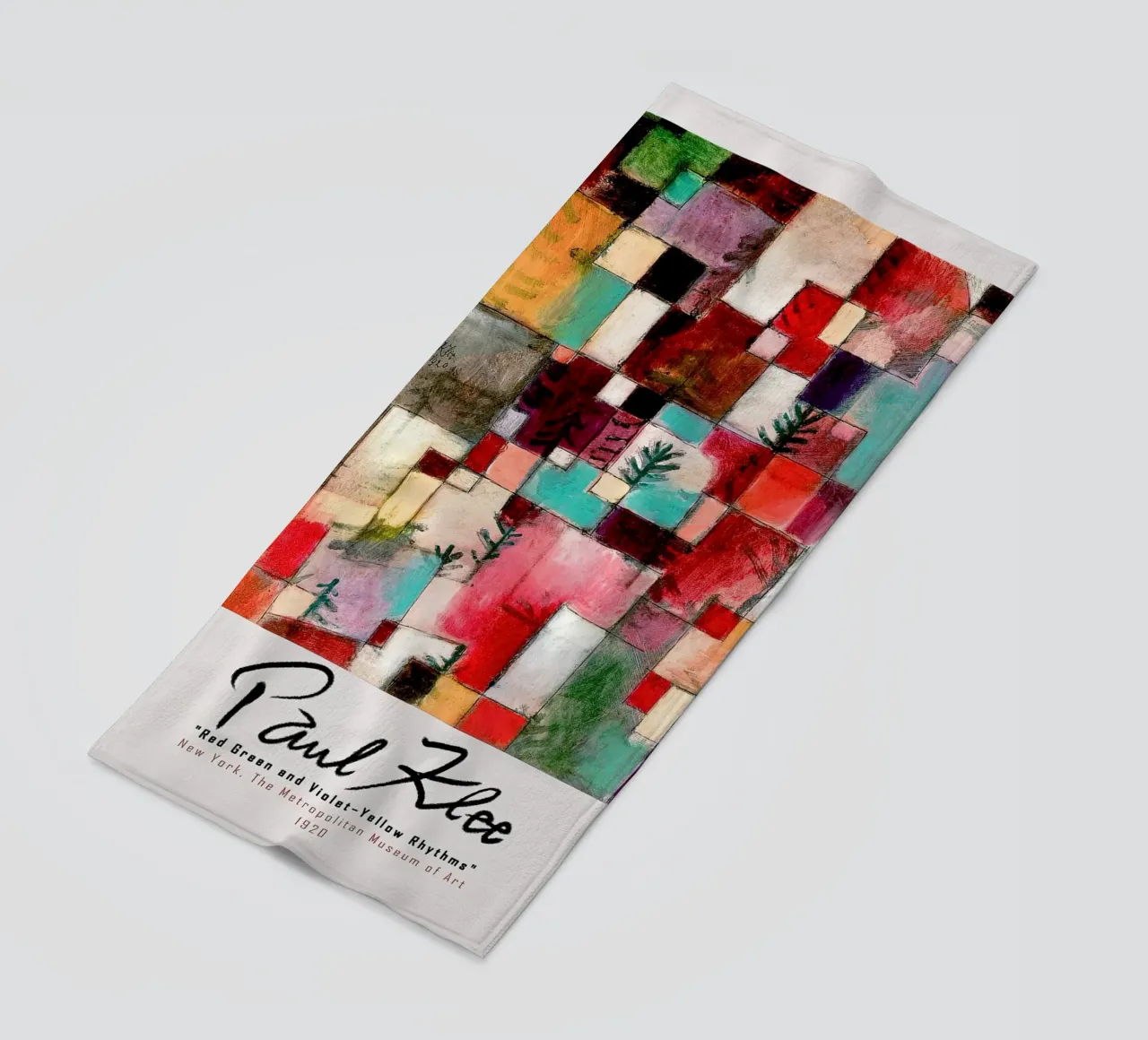 Paul Klee Rythmes rouge-vert-violet-jaune 1920 serviette de plage de Lile Shop