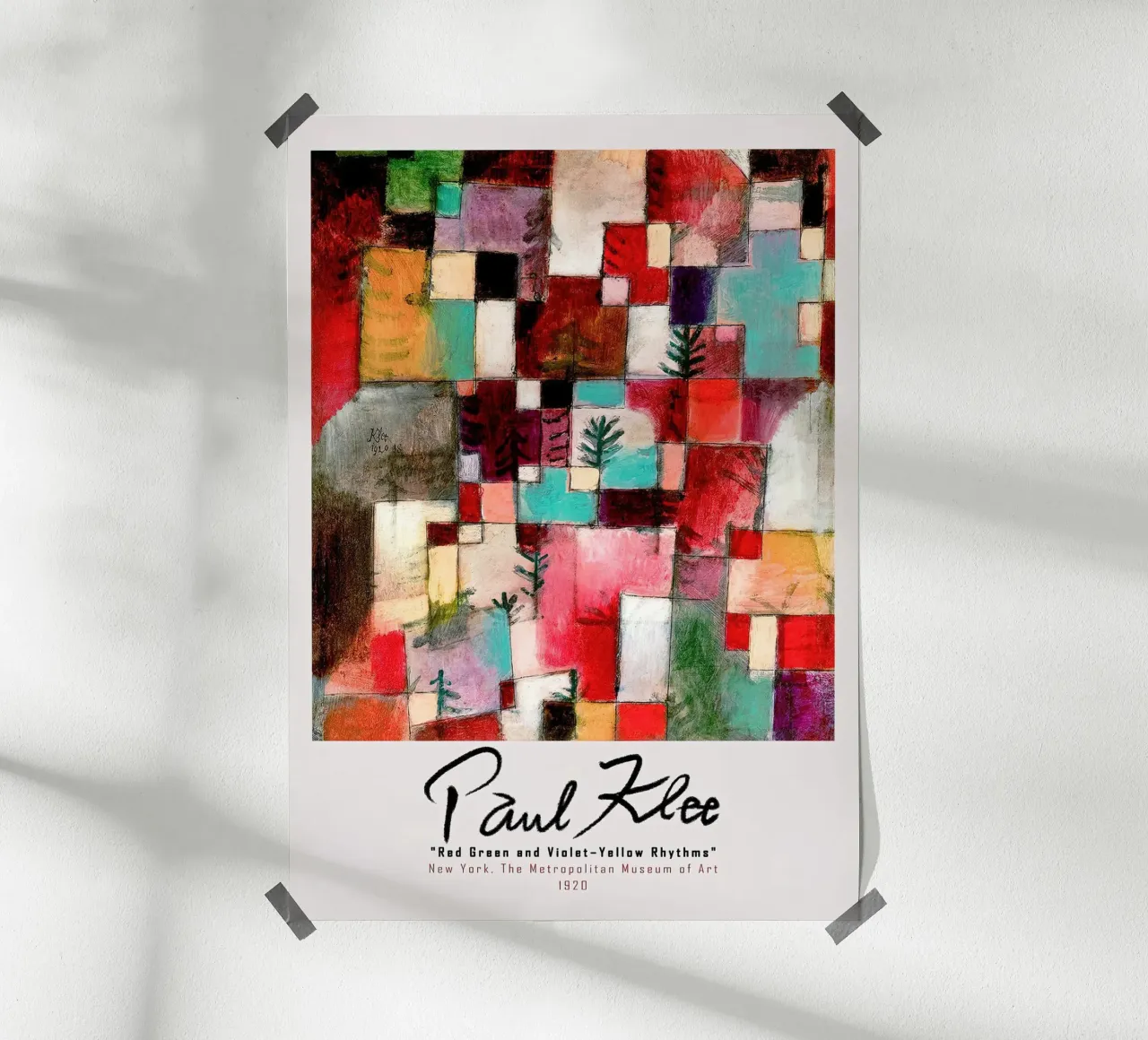 Paul Klee Rythmes rouge-vert-violet-jaune 1920 hahnemühle de Lile Shop