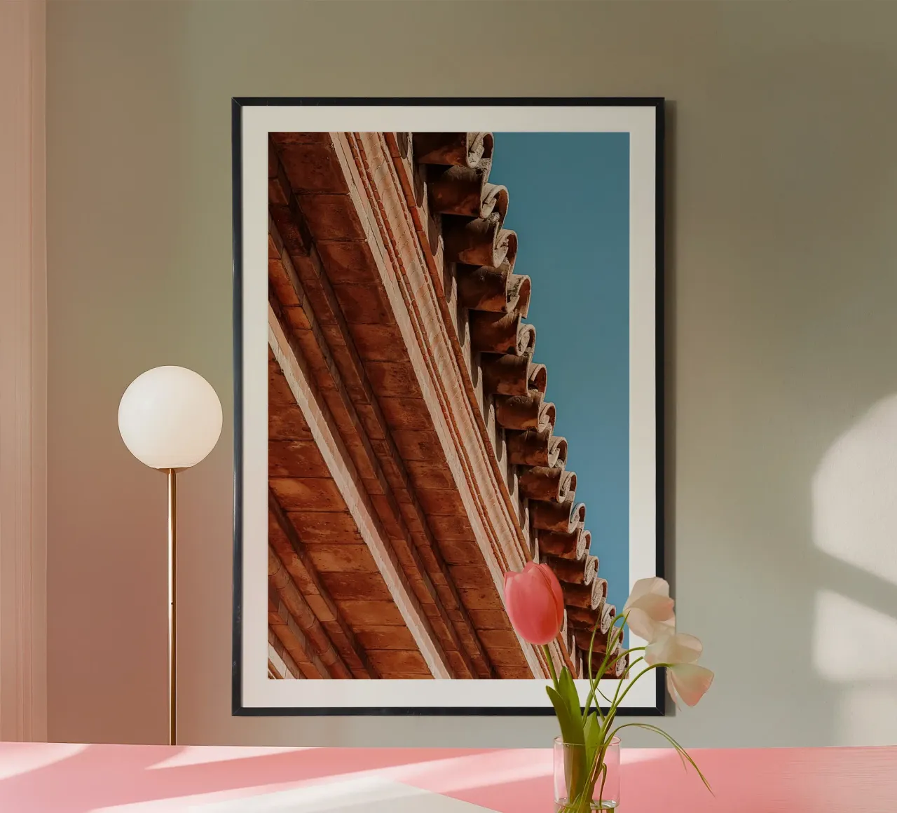 Geometrie - Plaza de España, Siviglia poster con telaio in plastica da Thilo Grøsch