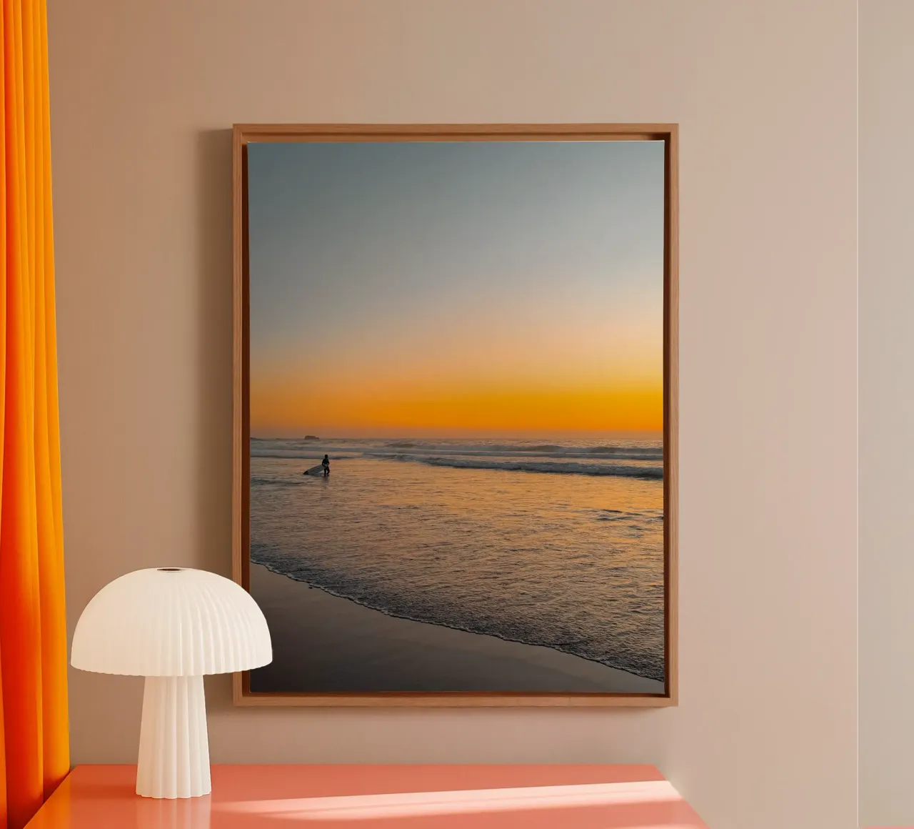 Sunset Surf II – Into the Golden Waves canvas by Thilo Grøsch