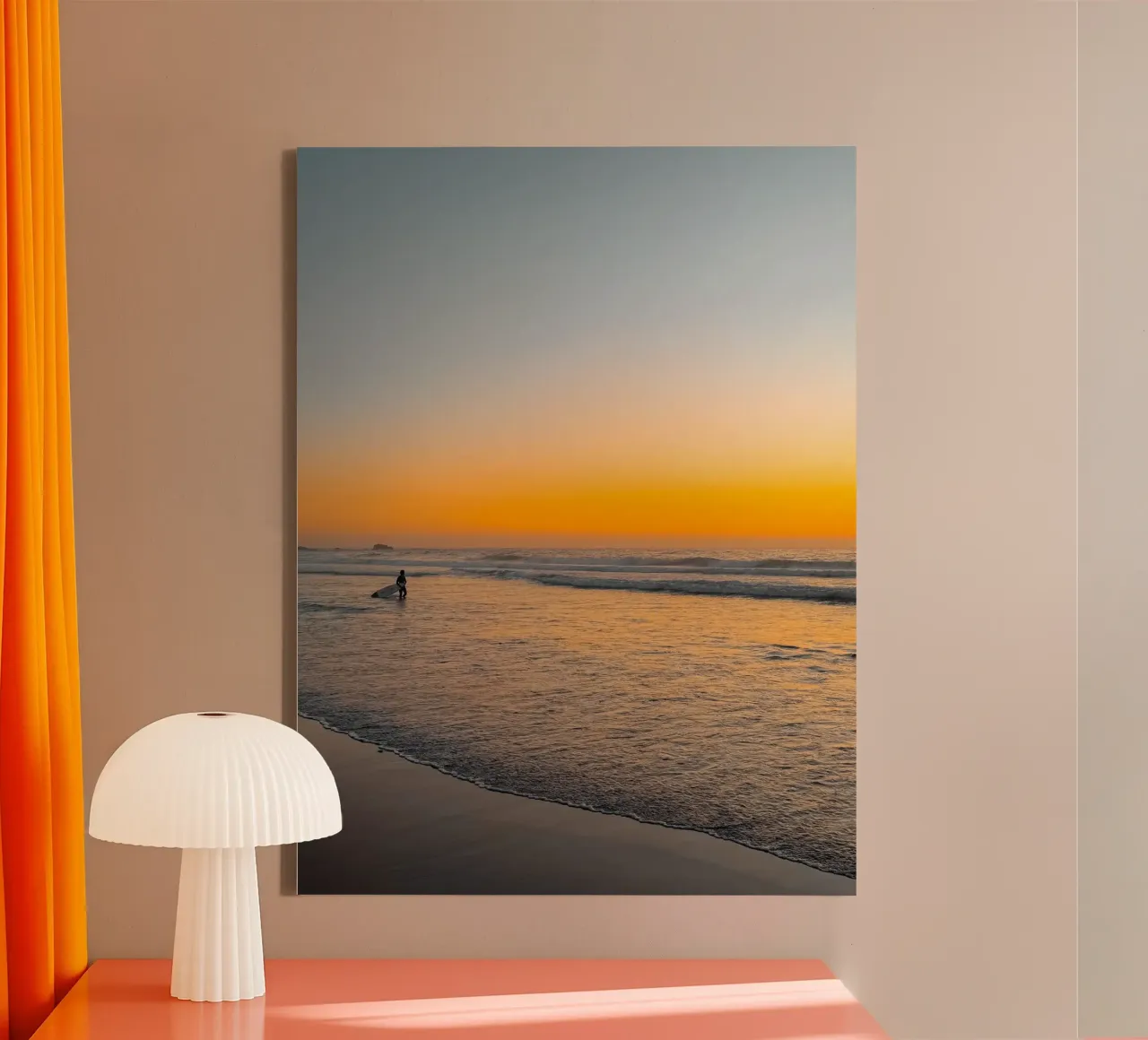 Sunset Surf II – Into the Golden Waves canvas by Thilo Grøsch