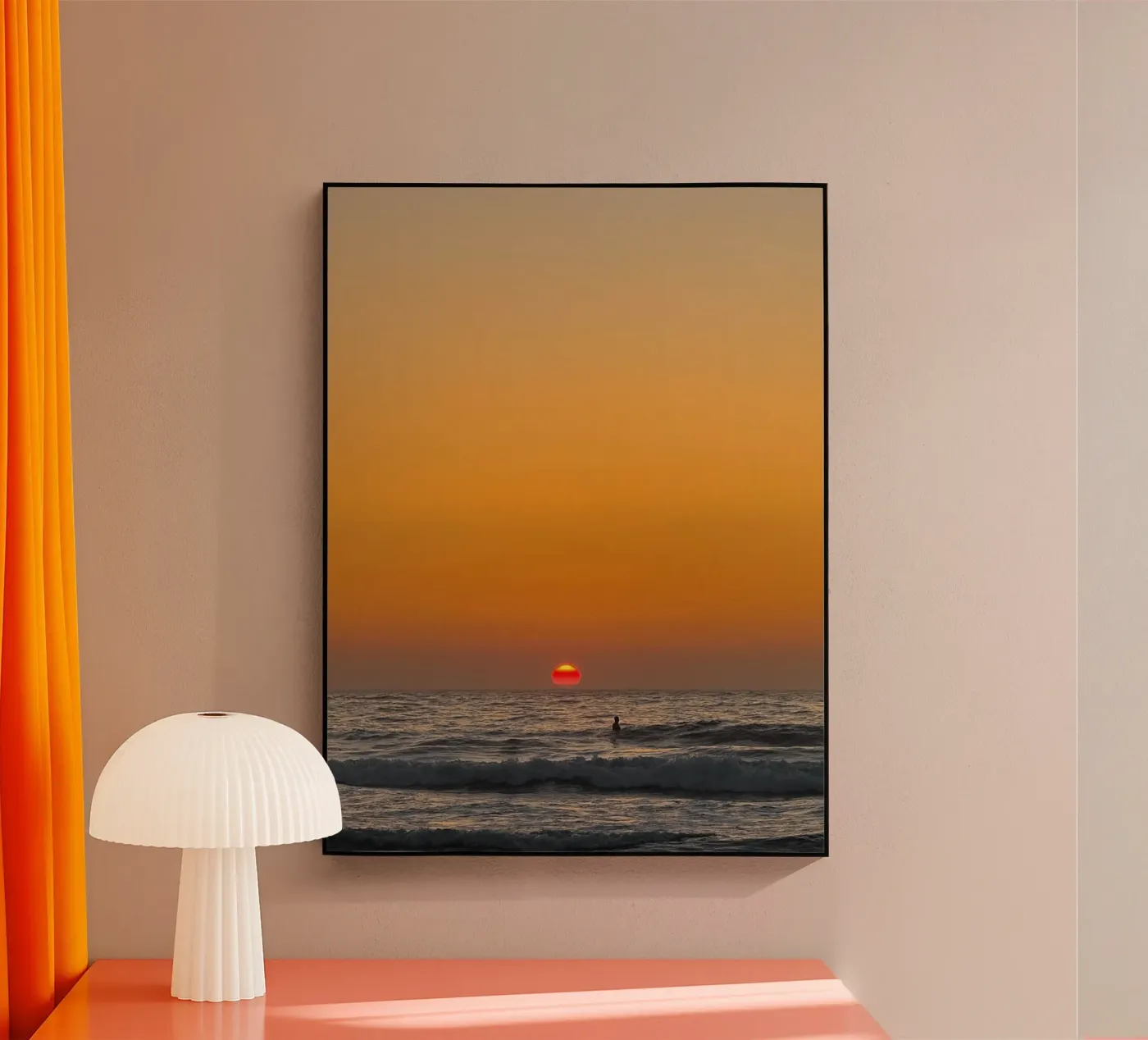 Sunset Surf acryl van Thilo Grøsch