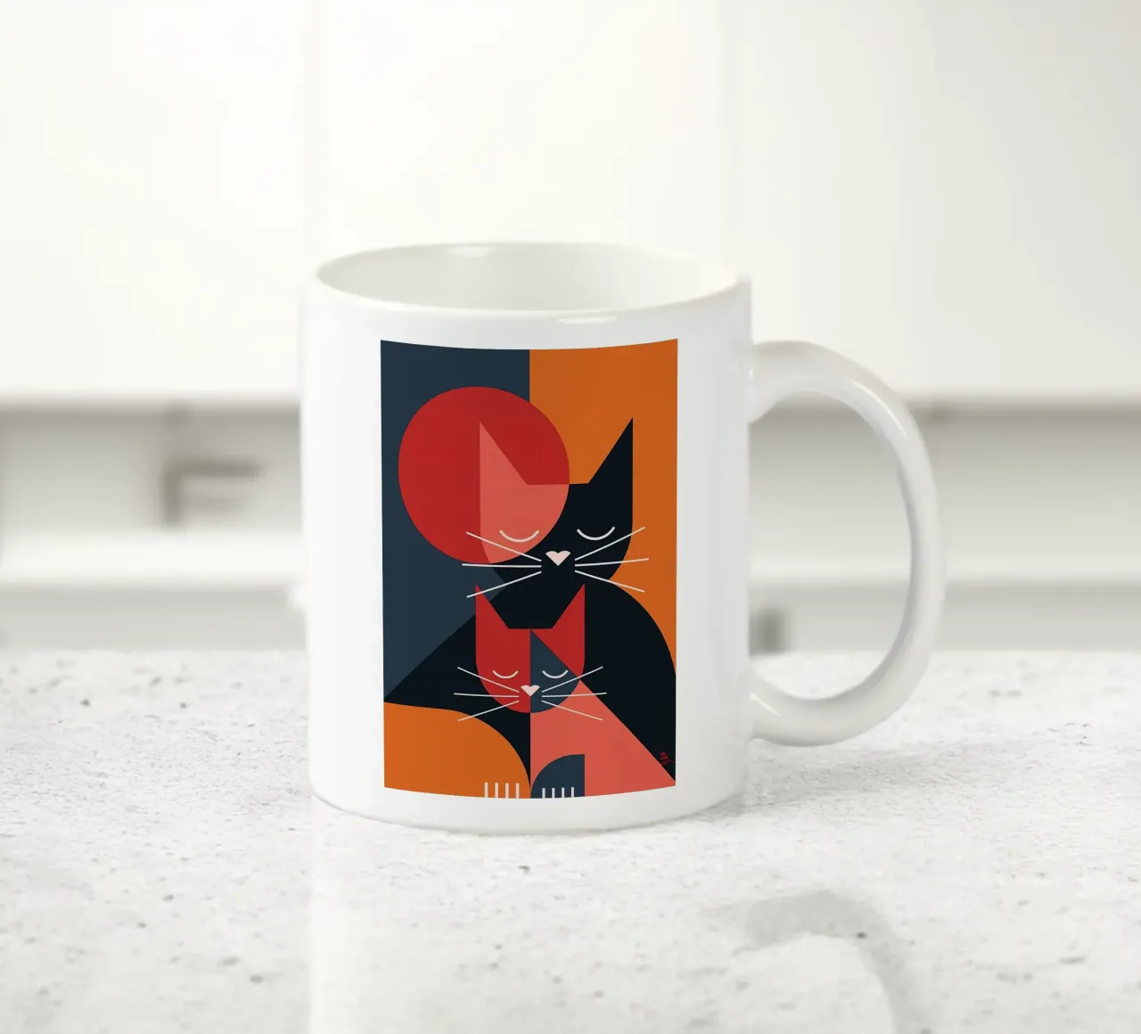 Cat In Love ceramic mug by Arjun
