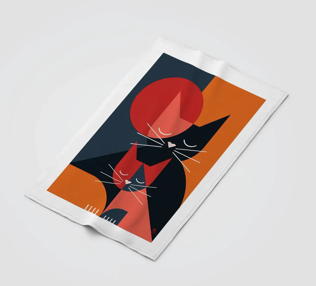 Cat In Love fleece blanket by Arjun