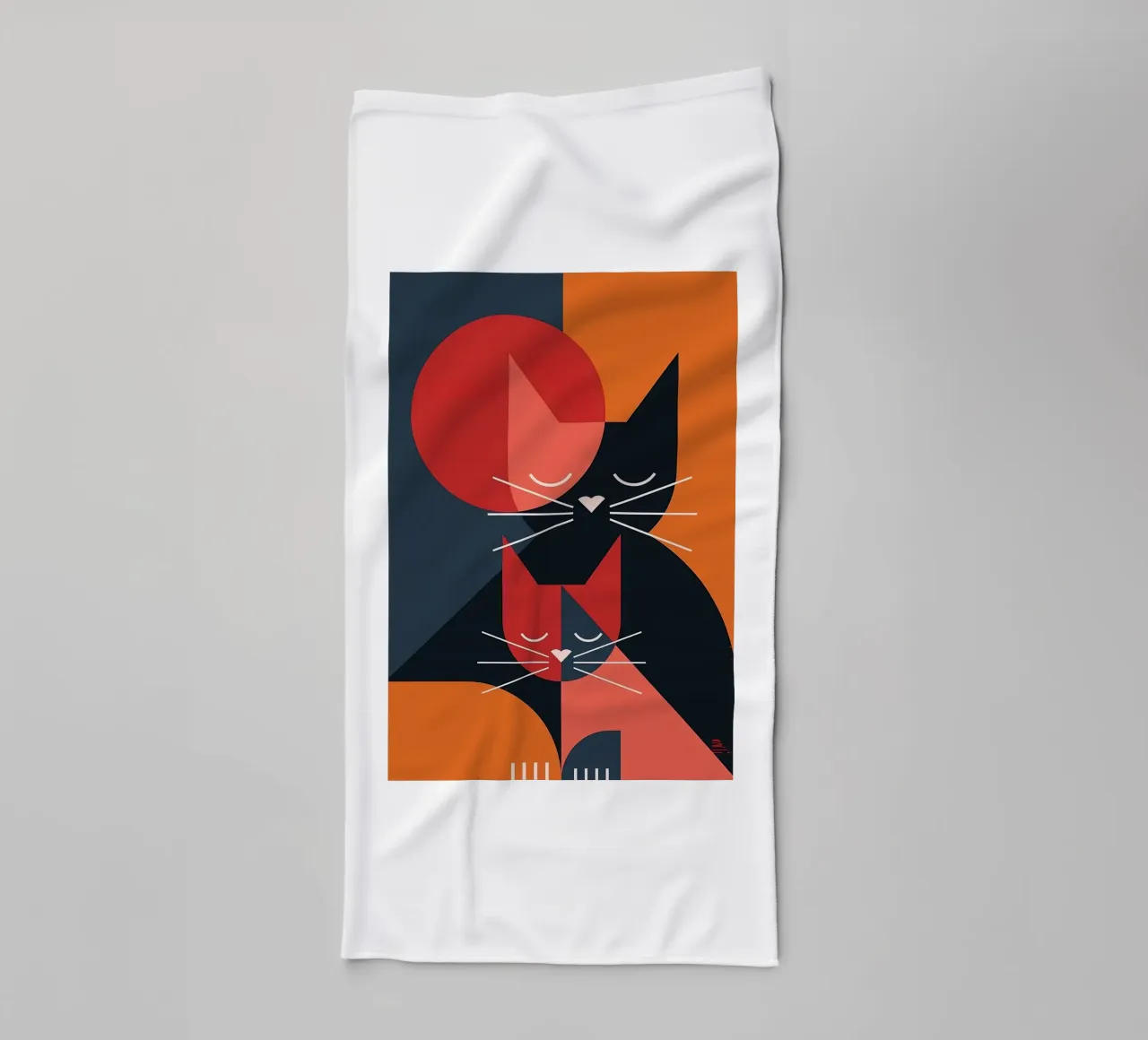 Cat In Love towel by Arjun