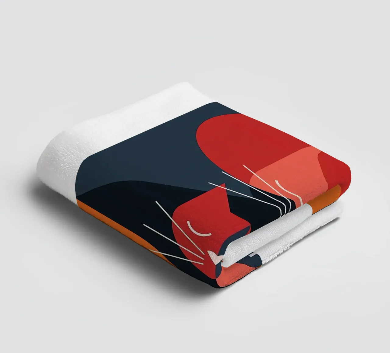 Cat In Love towel by Arjun