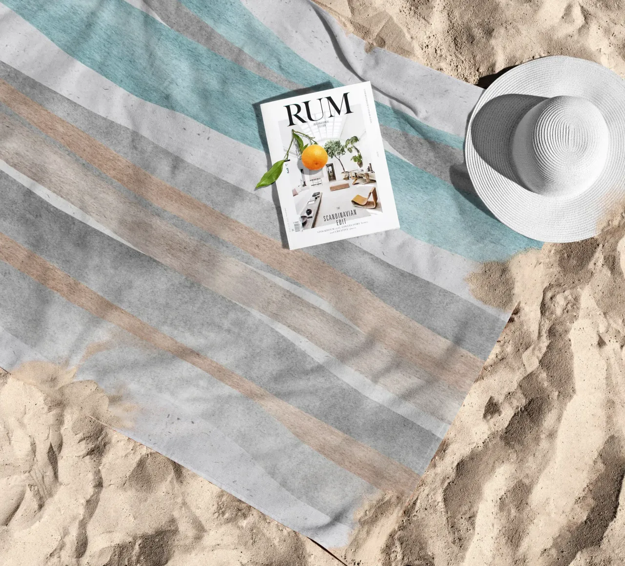 abstract pastel colors telo mare da vintageshop
