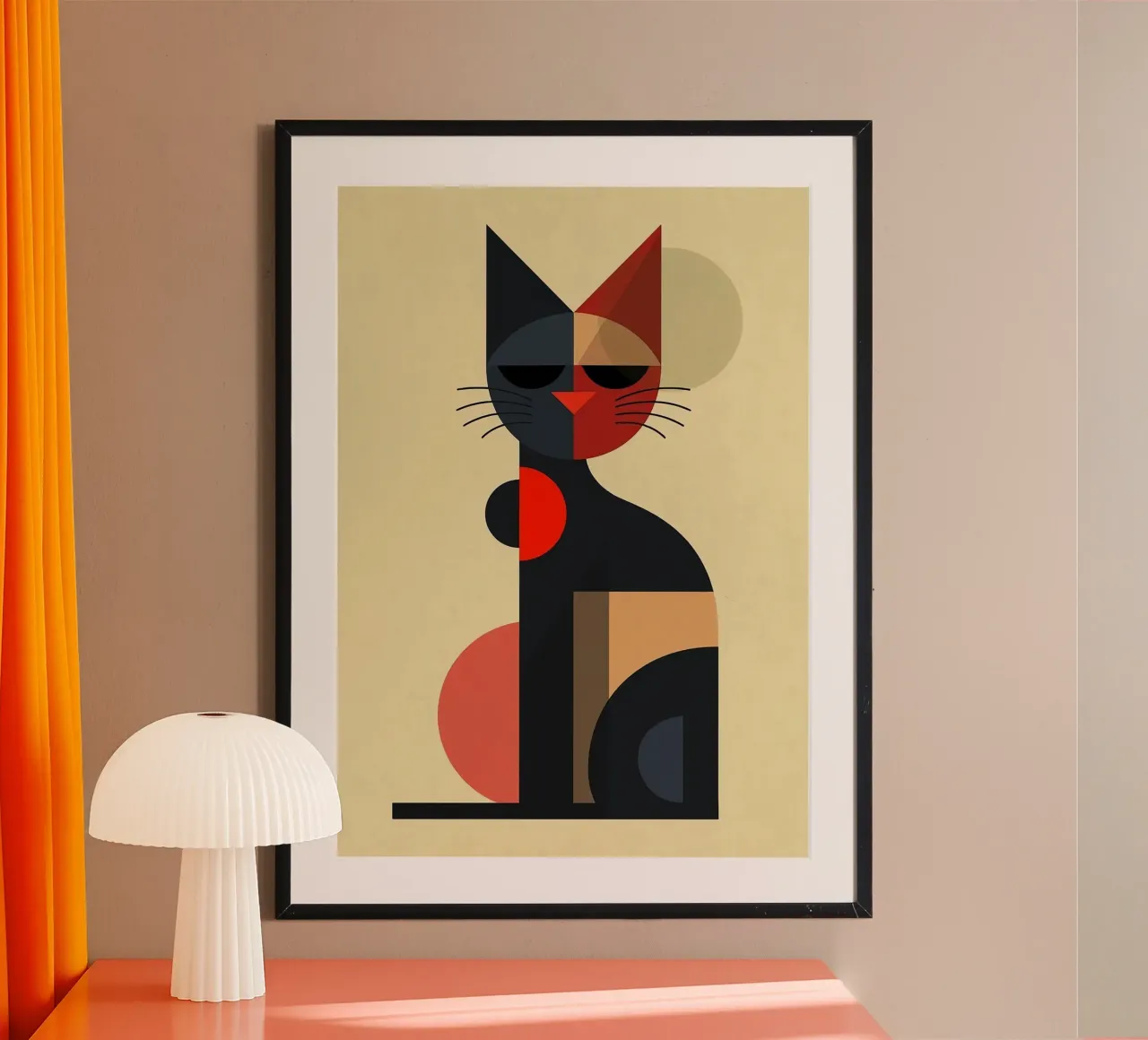 Gatto geometrico carta hahnemühle da Arjun