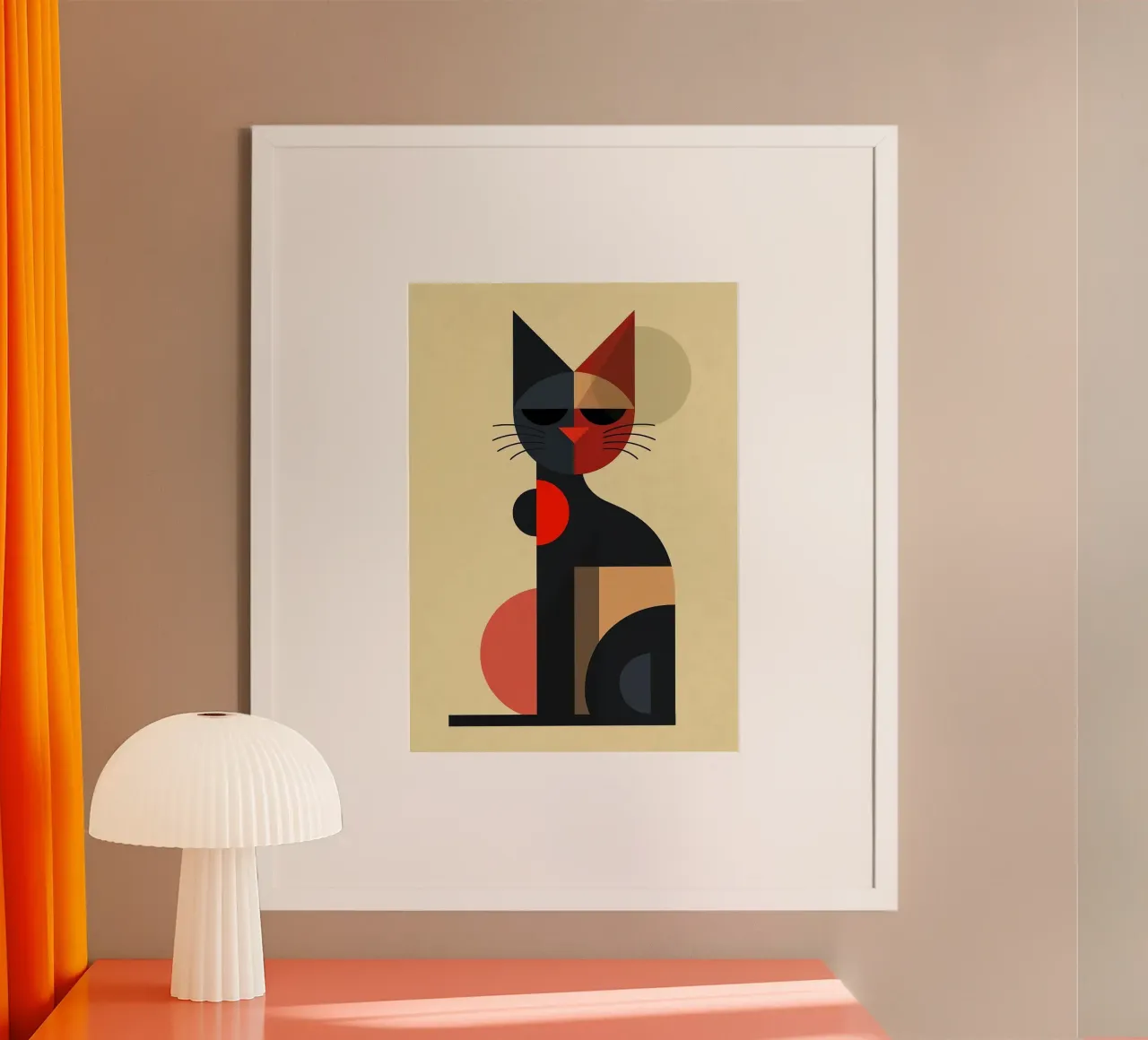 Gatto geometrico carta hahnemühle da Arjun