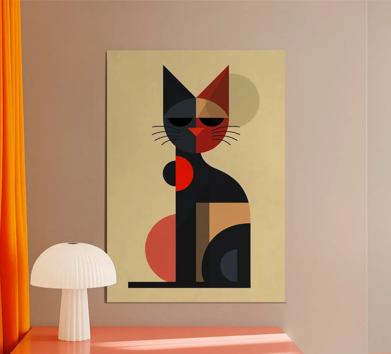 Gatto geometrico carta hahnemühle da Arjun