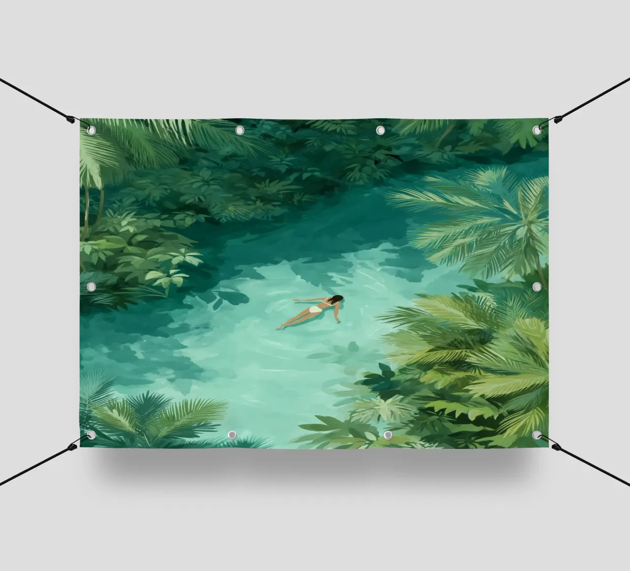 She Dreamt in Aquamarine telo in pvc da Clara August
