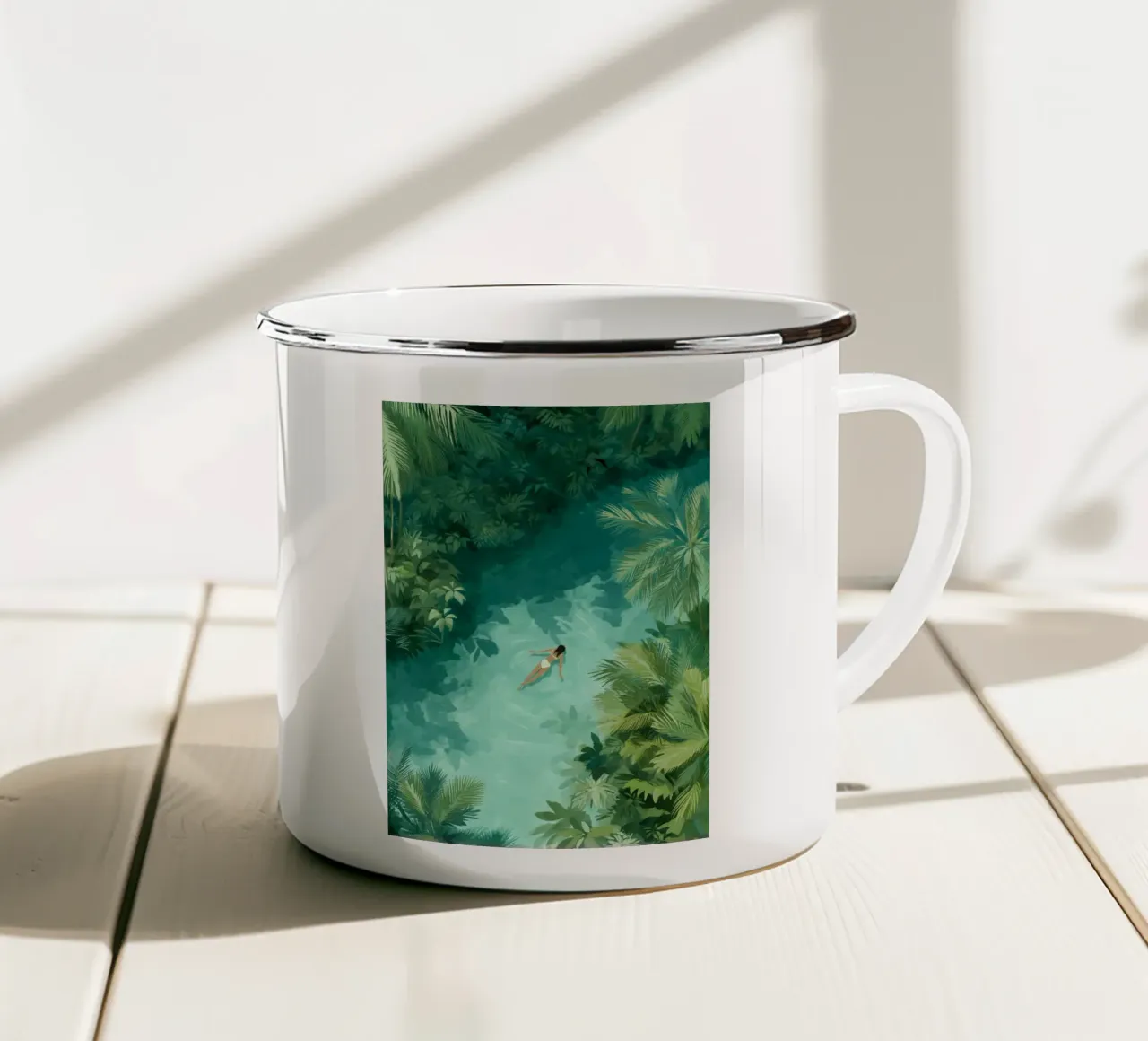 She Dreamt in Aquamarine tazza in smalto da Clara August