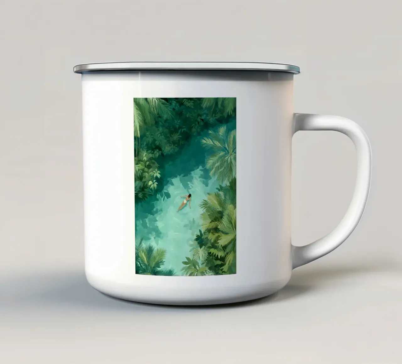 She Dreamt in Aquamarine tazza in smalto da Clara August
