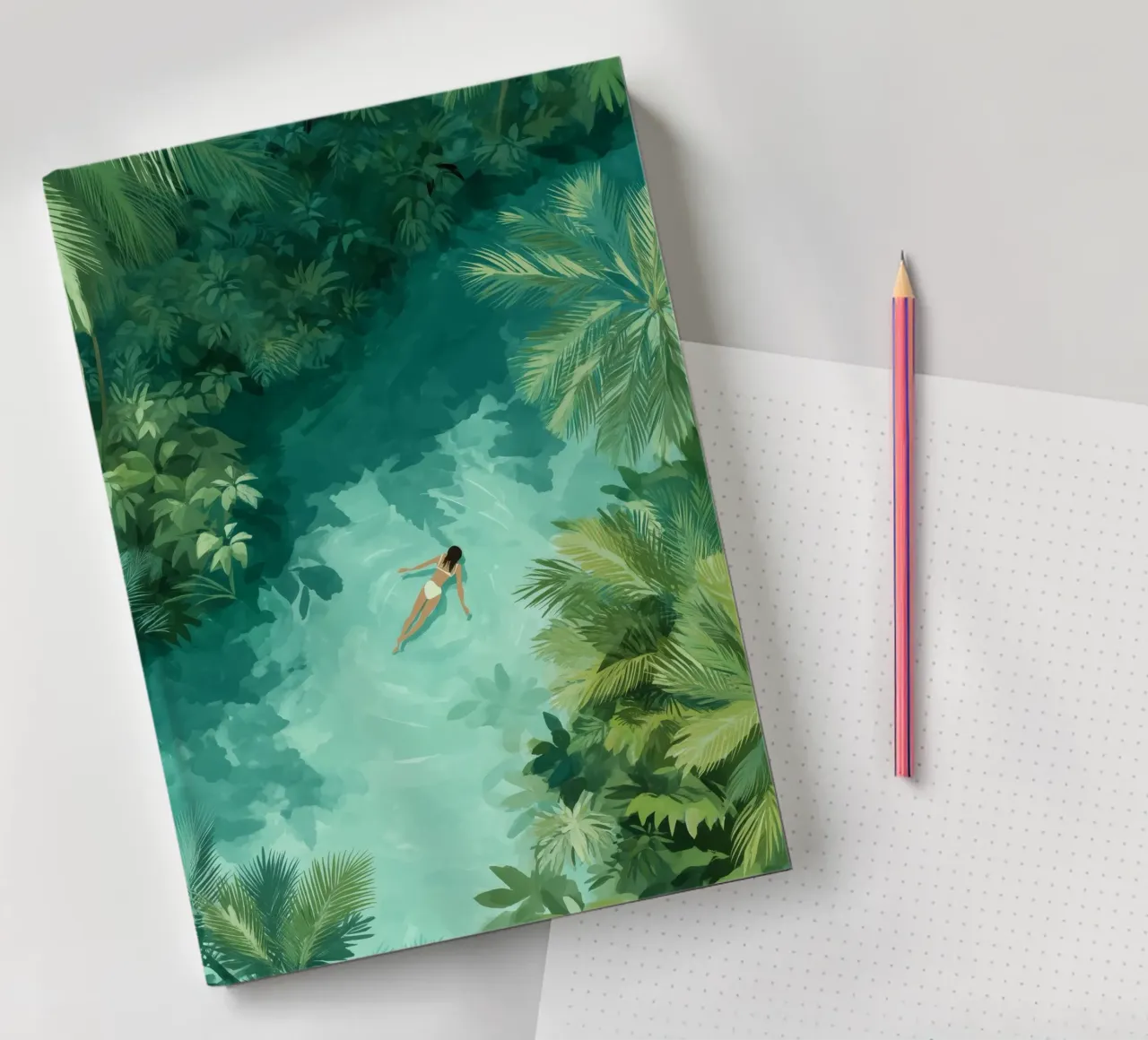 She Dreamt in Aquamarine notebook by Clara August