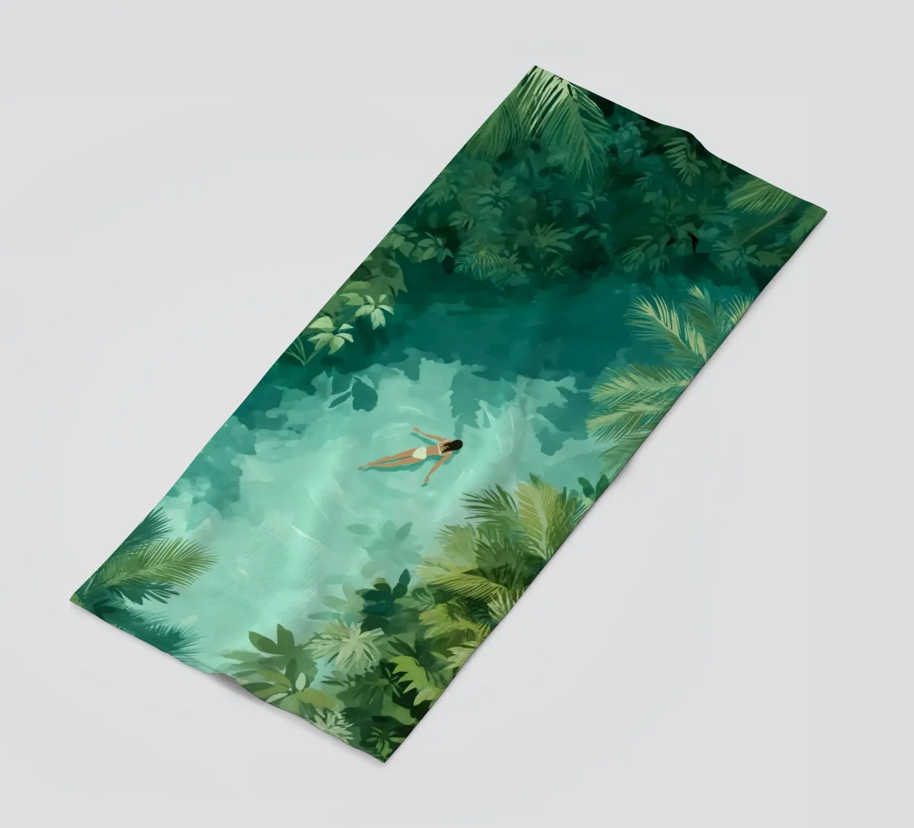 She Dreamt in Aquamarine beach towel by Clara August
