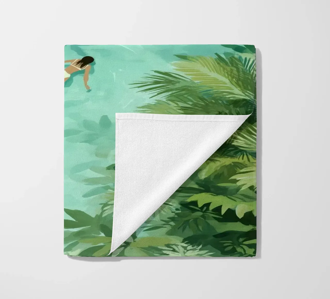 She Dreamt in Aquamarine beach towel by Clara August
