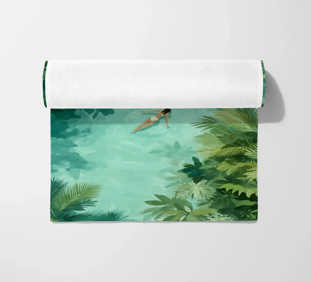 She Dreamt in Aquamarine beach towel by Clara August